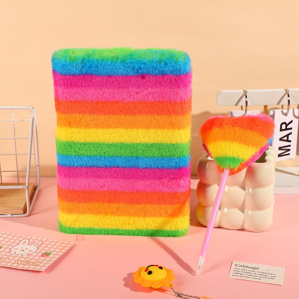 Rainbow Plush Notebook 1 Set