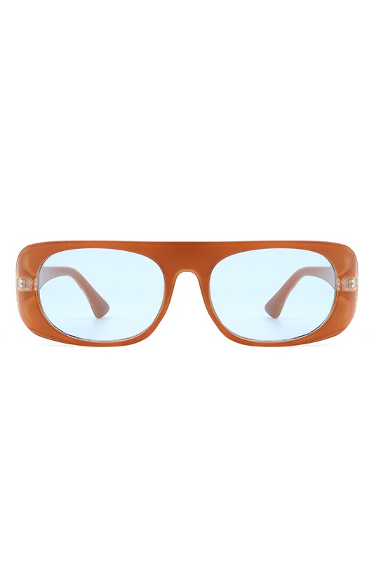 Rectangle Retro Oval Fashion Flat Top Sunglasses