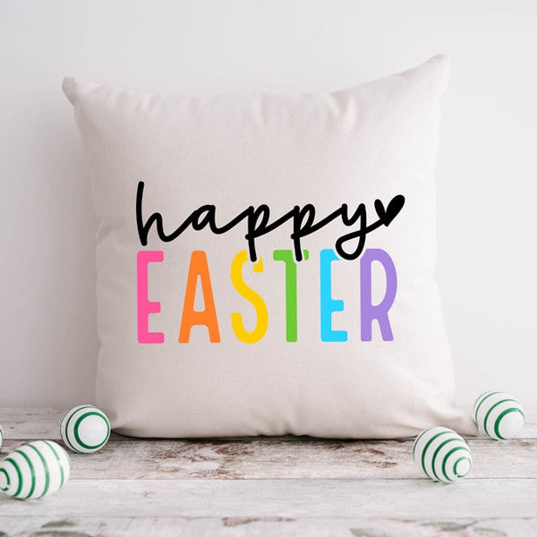 Happy Easter Colorful Pillow Cover