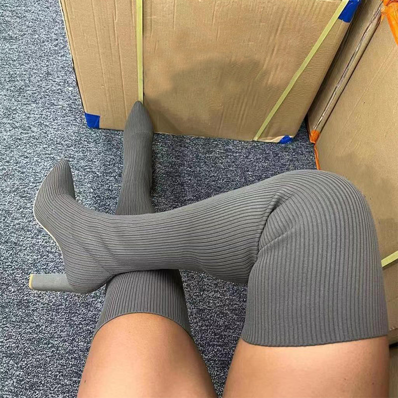 Over Knee Long Pointed Toe High Heel Boots