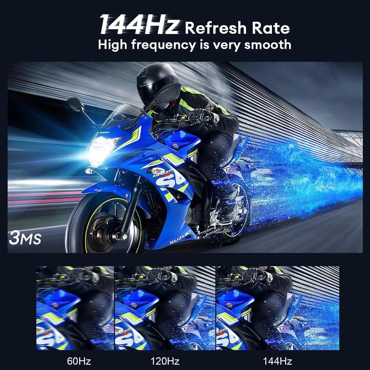 ZEUSLAP 16" 2.5K 144hz Portable Monitor 2560*1600 16:10 100%sRGB 500Cd/m² Travel Gaming Display for Laptop Switch ps4 ps5 Xbox