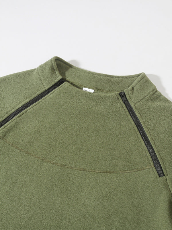 Men's casual pullover coral fleece jacket