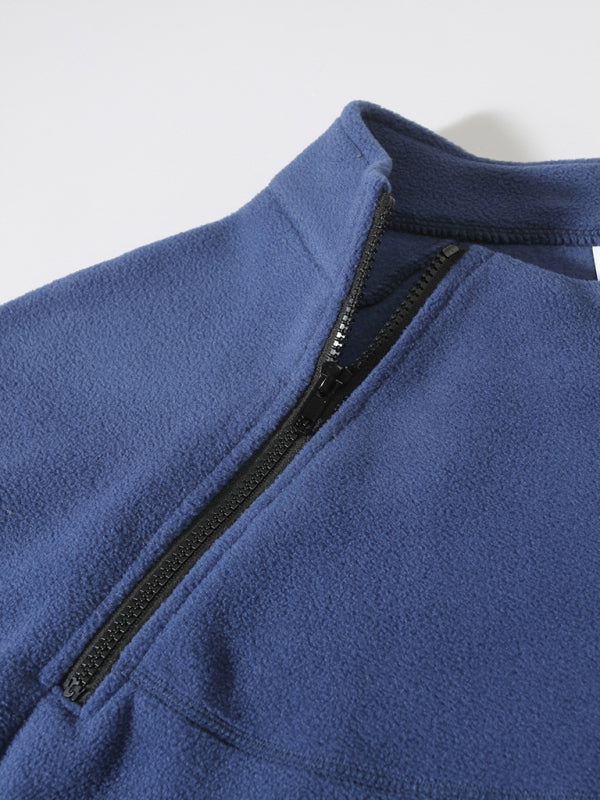 Men's casual pullover coral fleece jacket