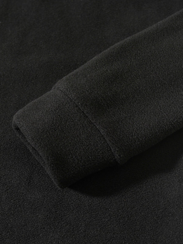Men's casual pullover coral fleece jacket