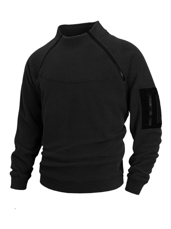 Men's casual pullover coral fleece jacket