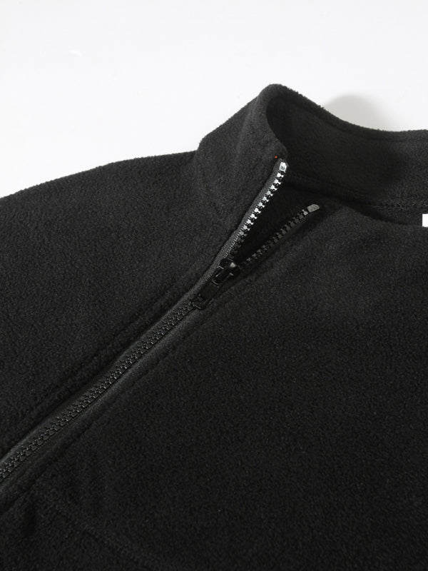 Men's casual pullover coral fleece jacket