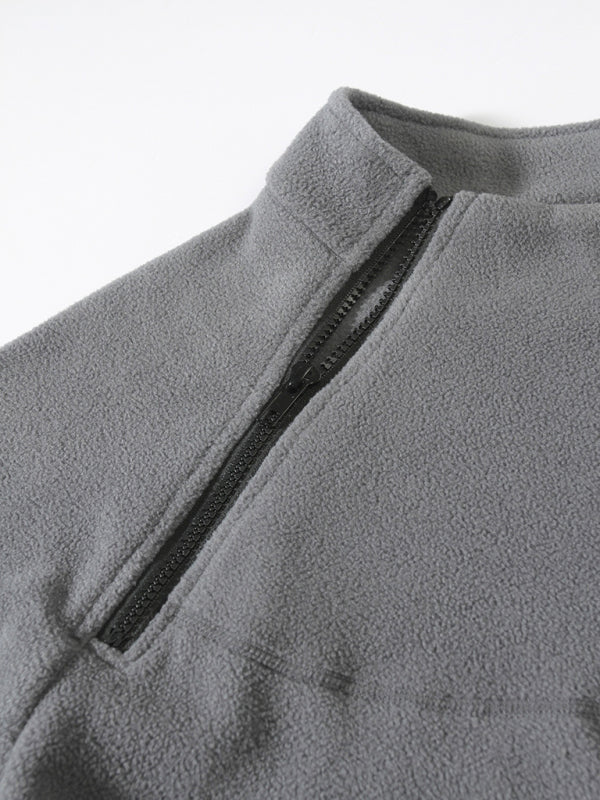 Men's casual pullover coral fleece jacket