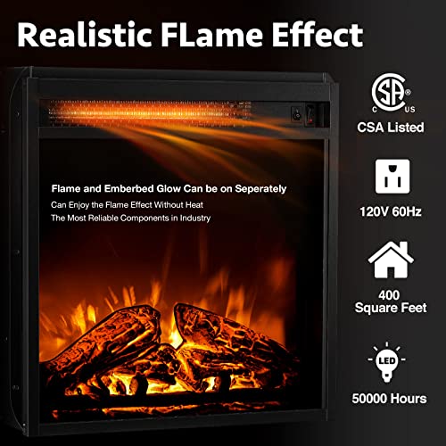 Rolanstar Fireplace TV Stand 57.9" with Led Lights and Power Outlets, TV Console for TVs up to 65", Entertainment Center with Adjustable Glass Shelves, Walnut - 1649286805