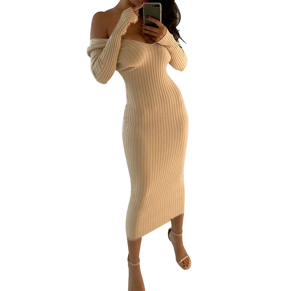 Winter Long Sleeve Sexy Sweater Bodycon Dress Fall Casual Dresses Women Lady Elegant