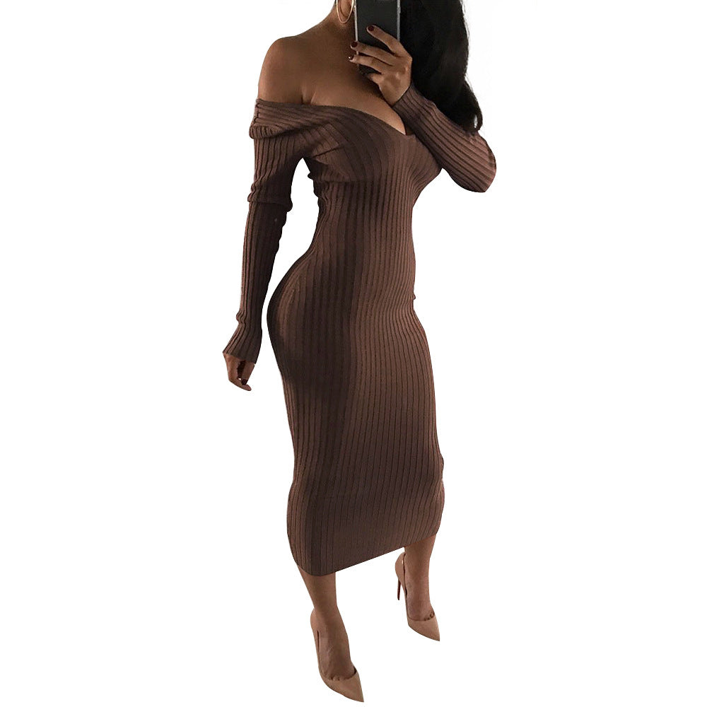 Winter Long Sleeve Sexy Sweater Bodycon Dress Fall Casual Dresses Women Lady Elegant