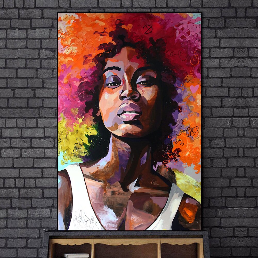 African Woman Abstract Graffiti Art