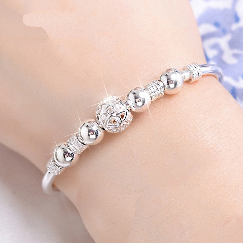3 Style New 925 sterling silver Lucky Charm Bracelet Cuff Bracelets For Women Bangles Fashion Jewelry Pulseira
