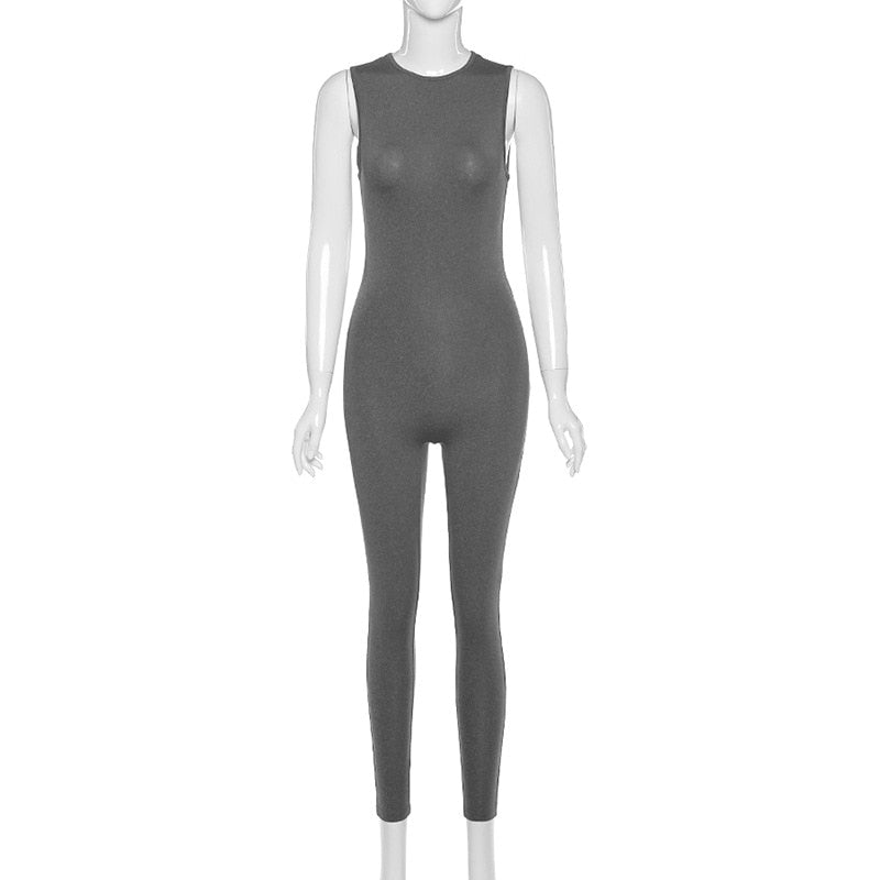 Autumn Women Sexy Winter Jumpsuit Streetwear Long Sleeve Bodycon Solid Sport Fitness Overalls For Women