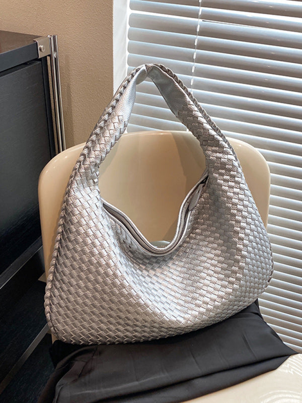 French high-end woven bag, versatile shoulder armpit bag, niche texture portable commuter bag