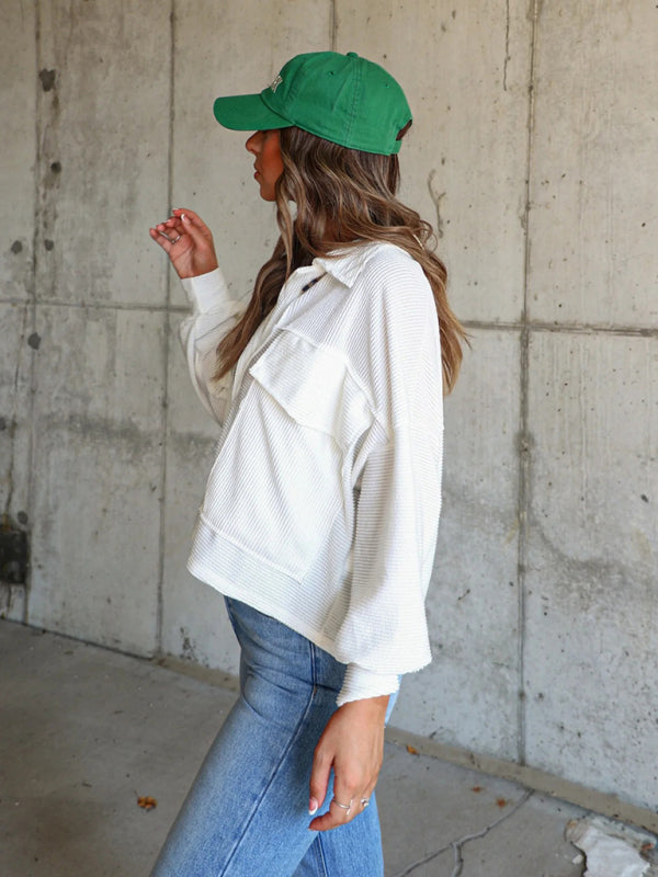 New women's short casual trench single-breasted long-sleeved jacket