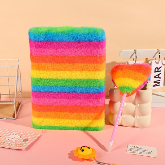 Rainbow Plush Notebook 1 Set