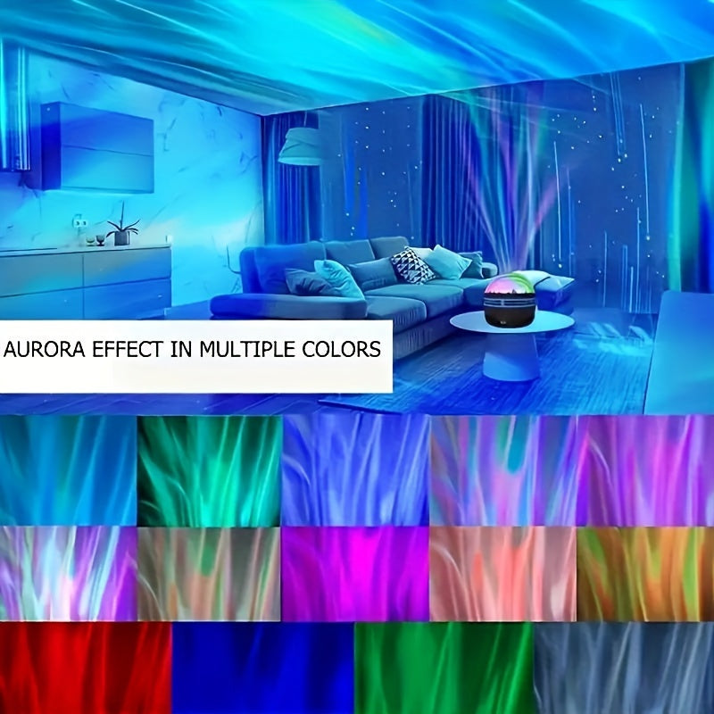 LED Northern Light Projector with Multicolor Pattern & Remote - Bedroom, Ceiling, Home Theater, Christmas/Valentine's Day Gift - Dimmable, Color Changing