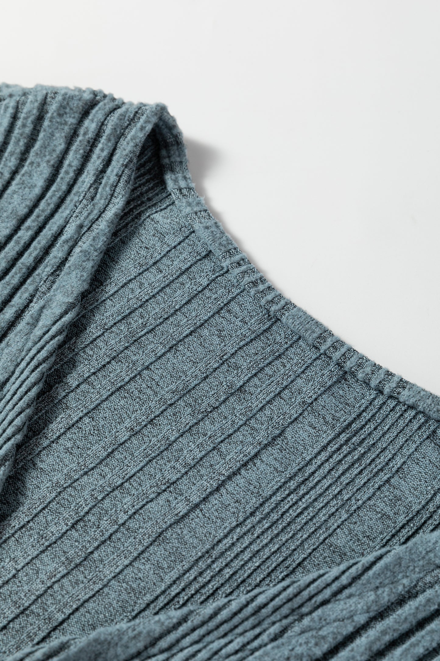 Black Ribbed Open Front Knitted Top with Pockets