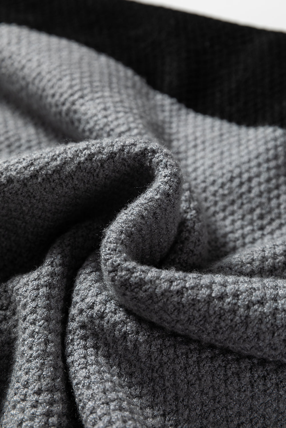 Parchment Color Block Knit Striped Sleeve Detail Casual Sweater