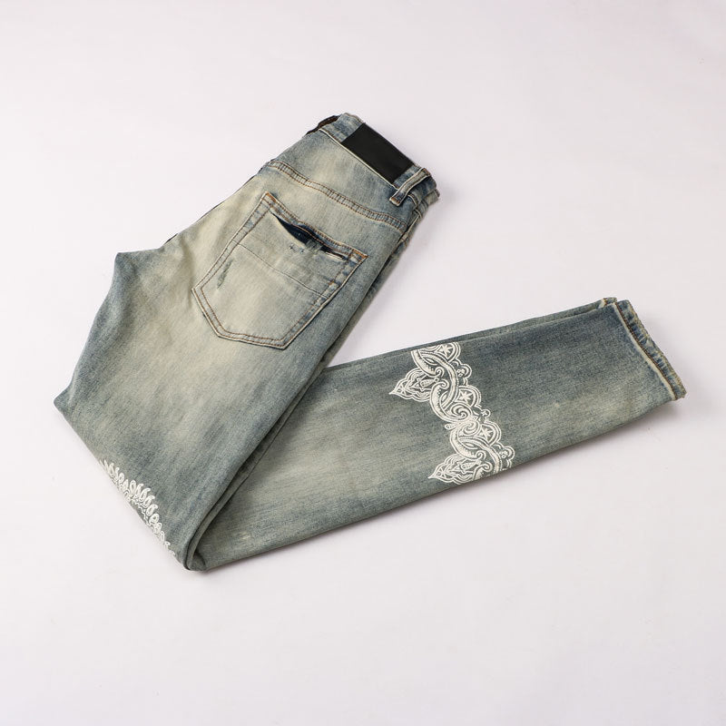 Vintage Distressed  Stylish Jeans For Men