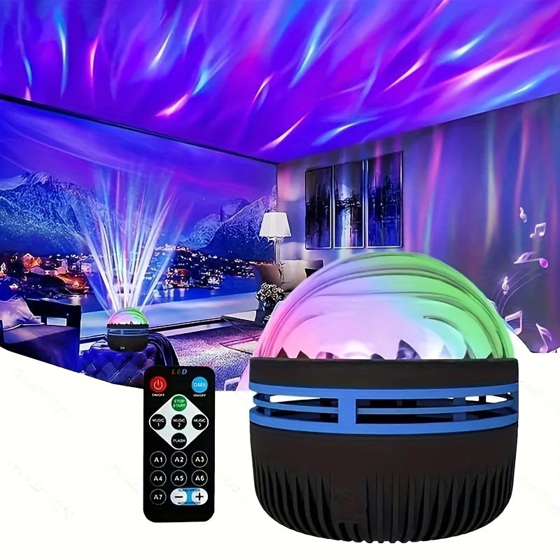 LED Northern Light Projector with Multicolor Pattern & Remote - Bedroom, Ceiling, Home Theater, Christmas/Valentine's Day Gift - Dimmable, Color Changing