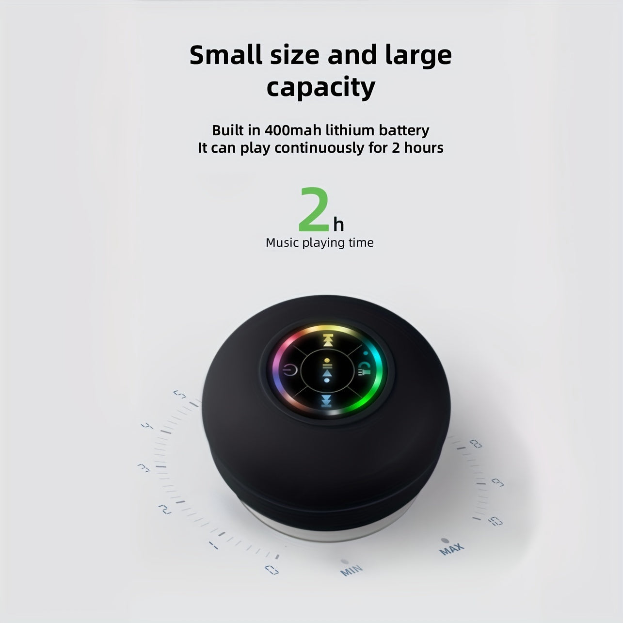 Portable Wireless Shower Speaker with Suction Cup - USB Rechargeable - 2 Hour Playtime - 5.0 Wireless - Perfect for Parties, Bathroom, Travel, Home, and Outdoors - Great Gift for Holidays!