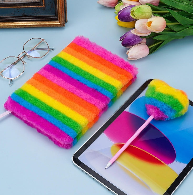 Rainbow Plush Notebook 1 Set