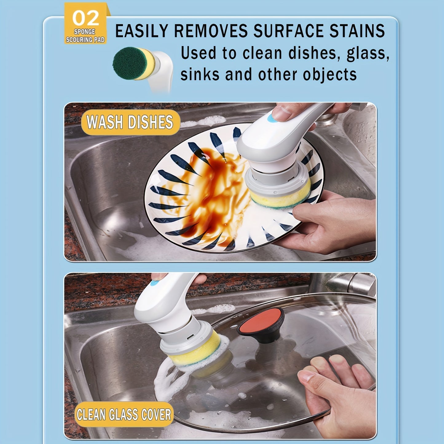 Powerful Electric Spin Scrubber with 3 Brush Heads - Effortless Cleaning for Bathroom, Kitchen, and More!