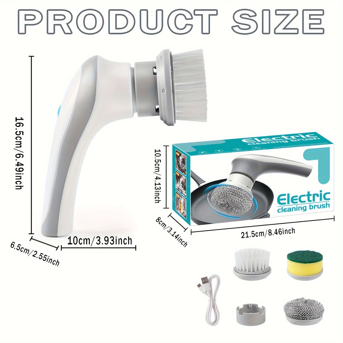 Powerful Electric Spin Scrubber with 3 Brush Heads - Effortless Cleaning for Bathroom, Kitchen, and More!