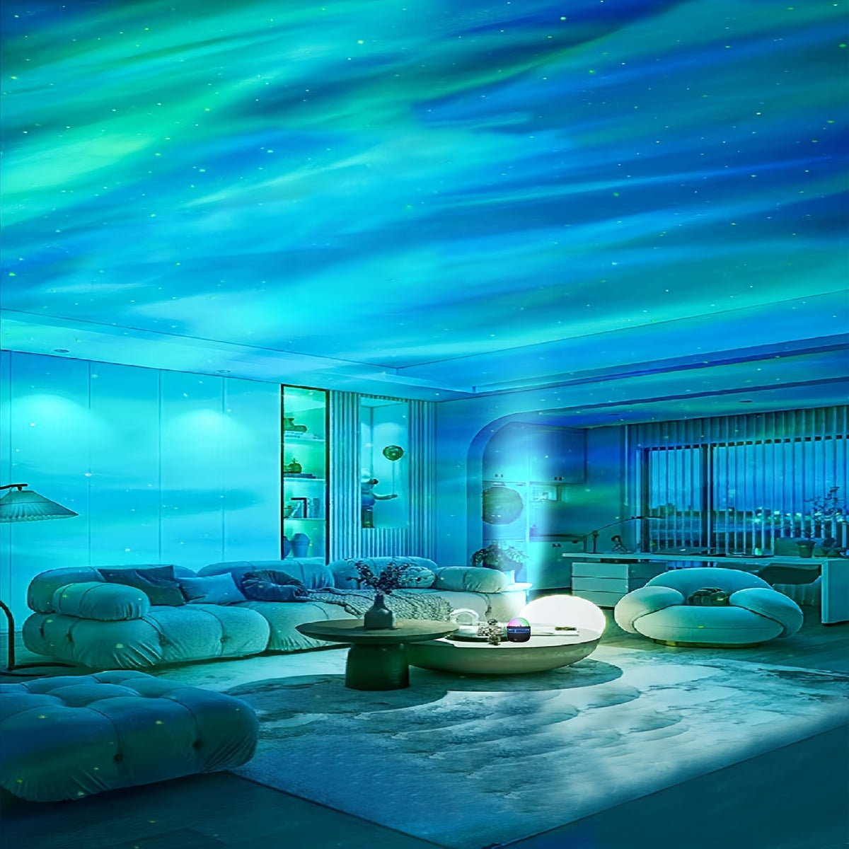LED Northern Light Projector with Multicolor Pattern & Remote - Bedroom, Ceiling, Home Theater, Christmas/Valentine's Day Gift - Dimmable, Color Changing
