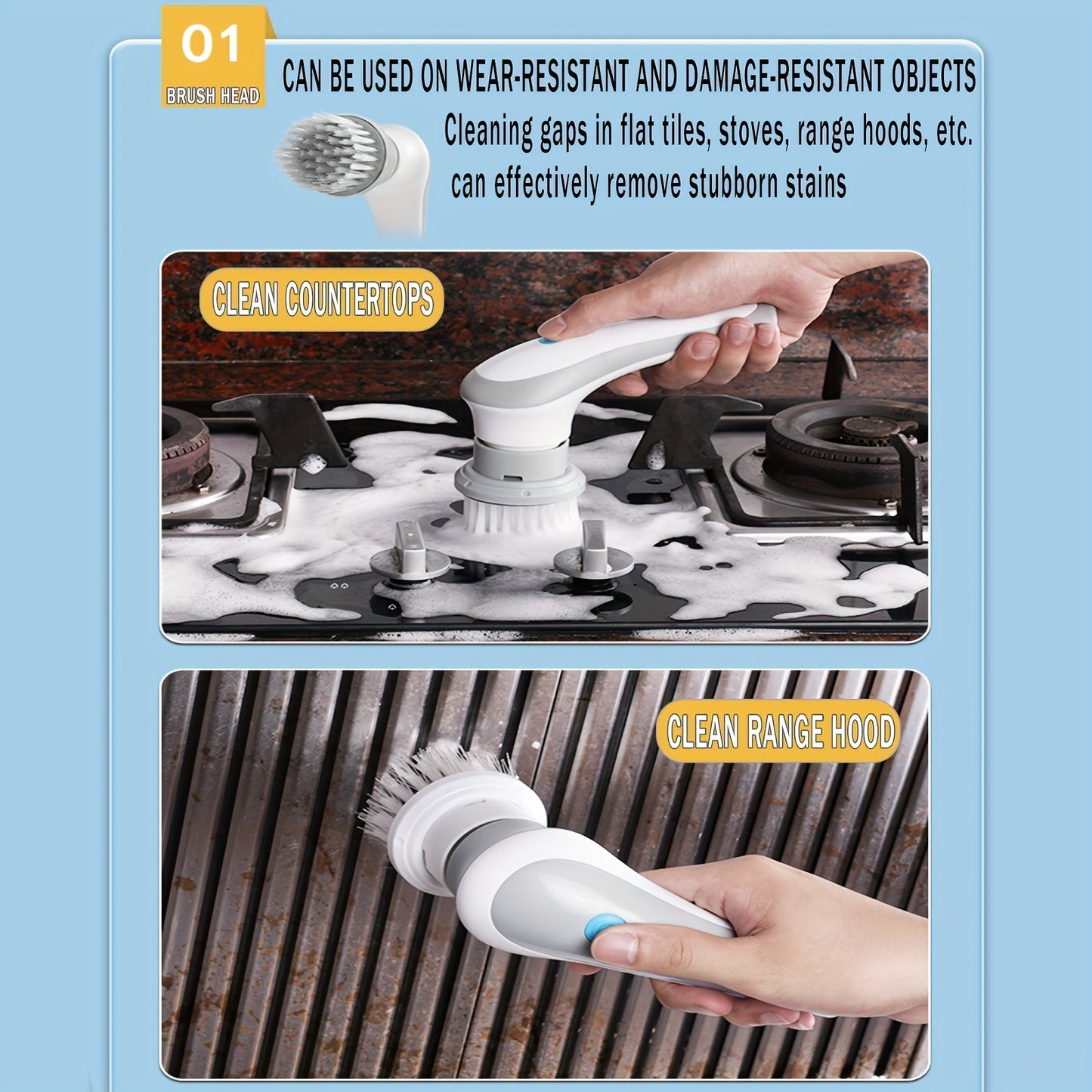 Powerful Electric Spin Scrubber with 3 Brush Heads - Effortless Cleaning for Bathroom, Kitchen, and More!