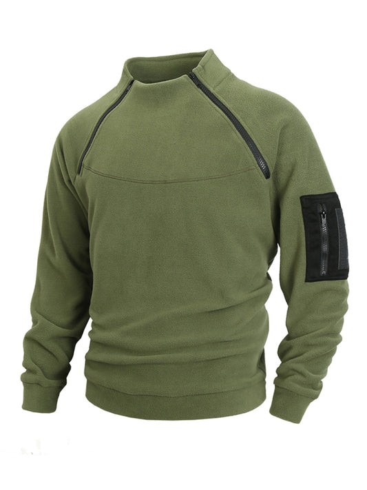 Men's casual  pullover coral fleece jacket