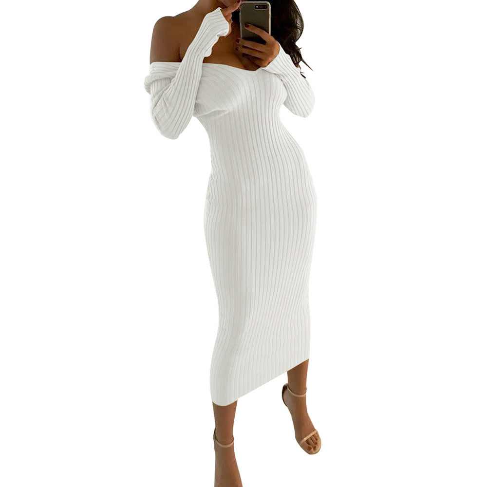 Winter Long Sleeve Sexy Sweater Bodycon Dress Fall Casual Dresses Women Lady Elegant