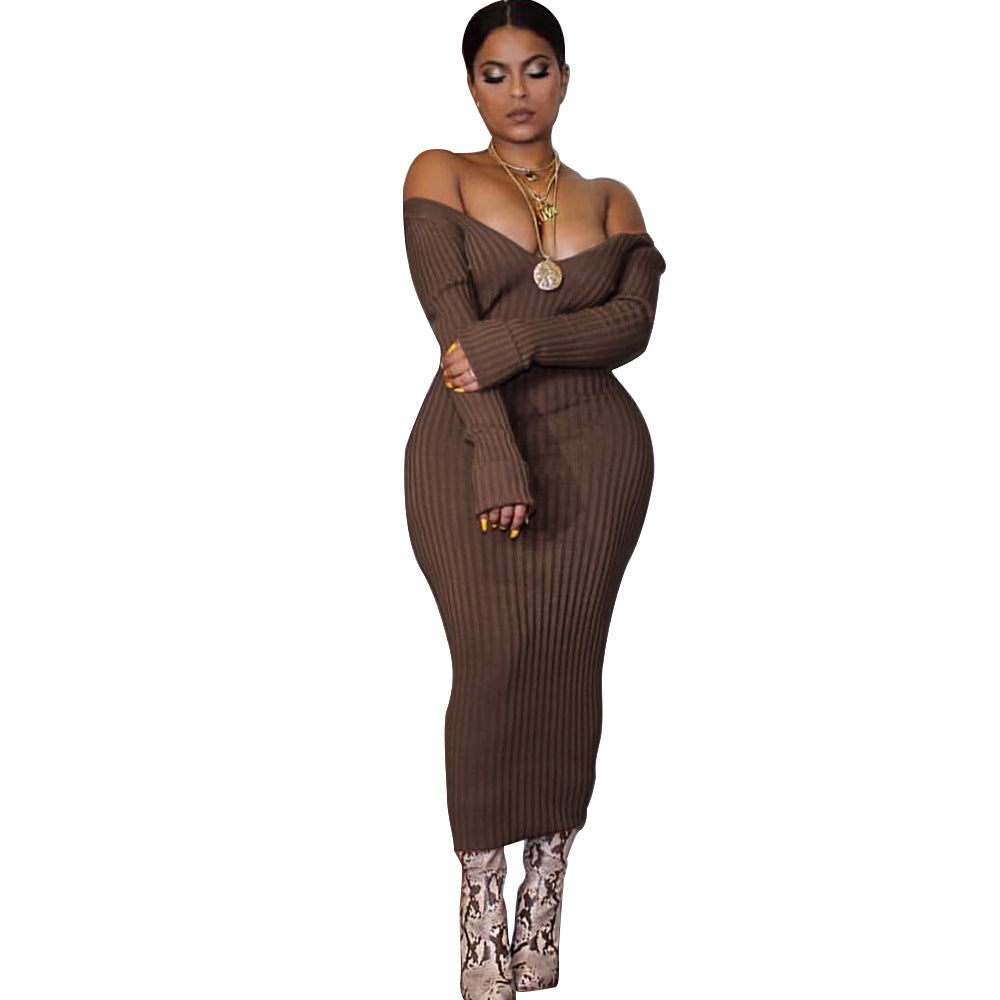 Winter Long Sleeve Sexy Sweater Bodycon Dress Fall Casual Dresses Women Lady Elegant