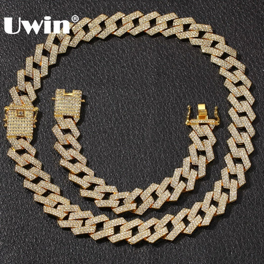 20mm Miami Prong Cuban Chain  Mens Hiphop Jewelry Set