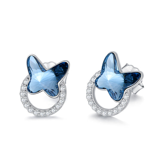 925 Sterling Silver Butterfly Stud Earrings