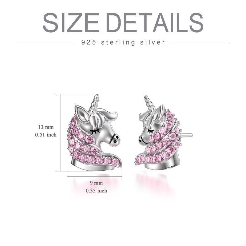 Sterling Silve Unicorn Hypoallergenic Stud Earrings Jewelry 
