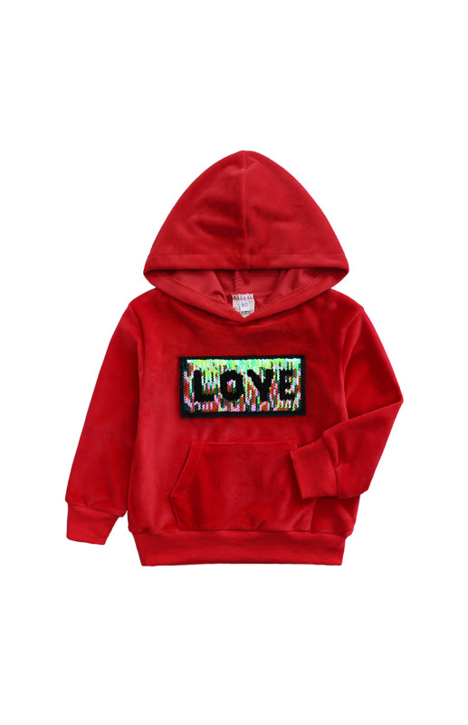 Kid's Spelling Hooded Gold Velvet Pyjama Sets