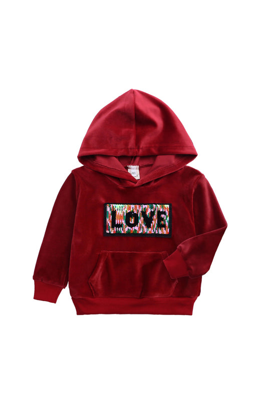Kid's Spelling Hooded Gold Velvet Pyjama Sets