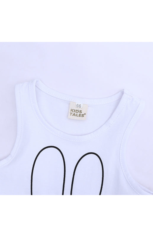 Children's Contrast Print Casual Vest Loungewear Set