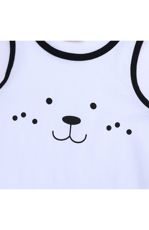 Children's Contrast Print Casual Vest Loungewear Set