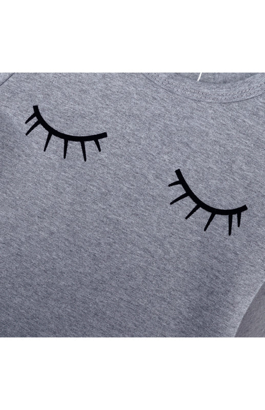 Children's Eyelash Cloud Print Brushed Children's Homewear Cotton Set