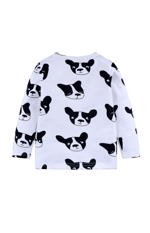 Children's Eyelash Cloud Print Brushed Children's Homewear Cotton Set