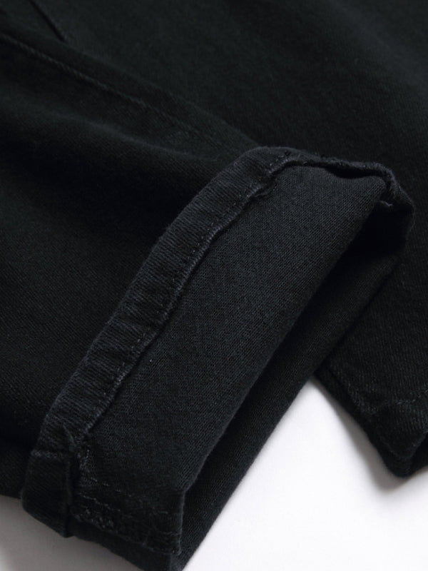 New style Zhangzi pattern micro-elastic high-quality fabric slim fit small straight jeans