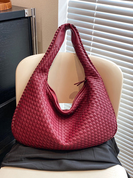 French high-end woven bag, versatile shoulder armpit bag, niche texture portable commuter bag