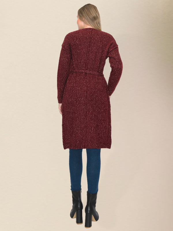 Long knitted sweater cardigan